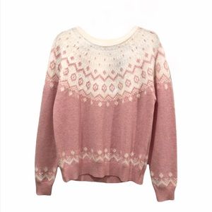 Jack Wills Pink Wool Holiday Sweater Size 12 Brand New